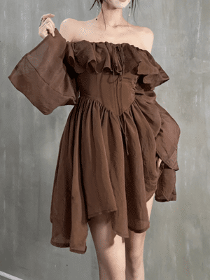 Robe marron Y2K