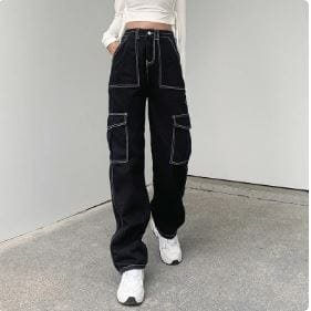 Jean cargo taille haute Y2K