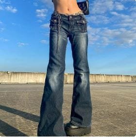 Jean évasé taille basse Y2K