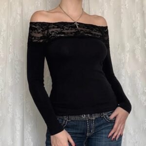 Chemise Y2K à épaules ouvertes