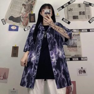 Chemise boutonnée surdimensionnée Y2K