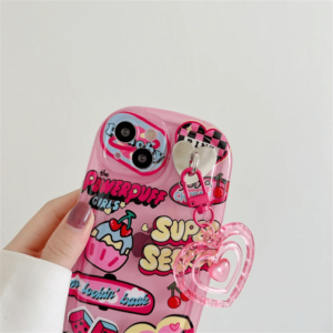 Étui de téléphone rose Y2K