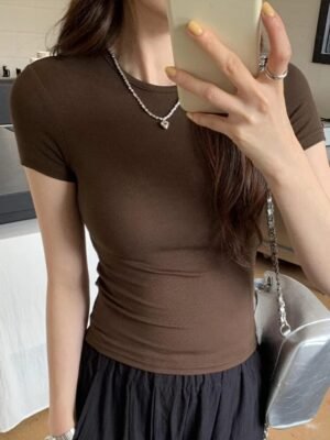 Chemise Y2K de couleur unie