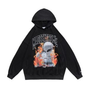Sweat à capuche surdimensionné Y2K Up In Flames