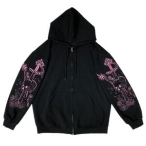 Sweats à capuche zippés vintage Y2K pour femmes