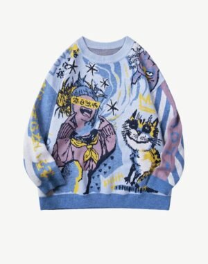 Pull graphique de dessin animé Y2K