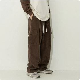 Pantalon cargo en velours côtelé Y2K
