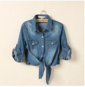 Haut court en jean Y2K