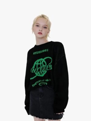 Pulls en tricot à motif terrestre Y2K