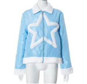 Manteau à col en fourrure Y2K