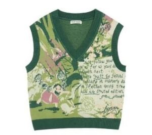 Pull tricoté vert Y2K