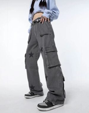 Pantalon ample gris Y2K