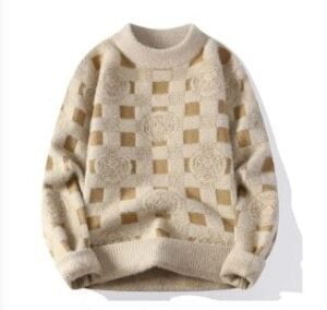 Pull tricoté ample à carreaux Y2K