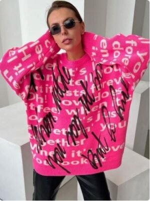 Manteau tricoté surdimensionné Y2K