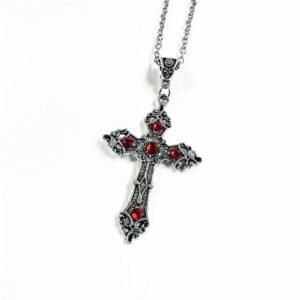 Collier Croix Rouge Y2K