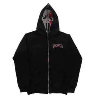 Sweat à capuche en strass Y2K Scream