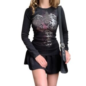 Chemise Y2K à manches longues