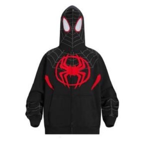 Sweat à capuche imprimé gothique Y2K Spider