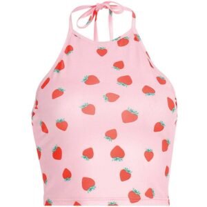 Haut court à la fraise douce Y2K
