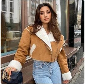 Veste d’agneau chaude épaisse Y2K