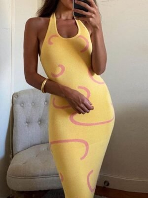 Robe jaune Y2K