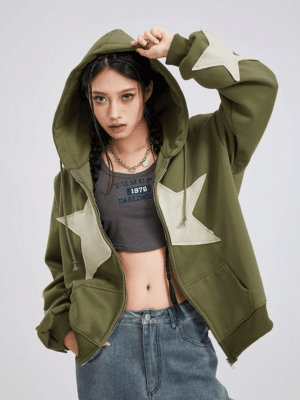 Sweat à capuche zippé Y2K
